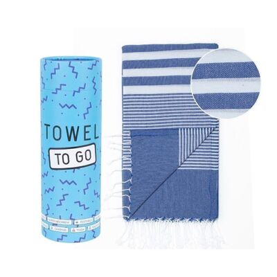 MALIBU Beach & Pool Towel | Turkish Hammam Towel | Blue, with Recycled Gift Box