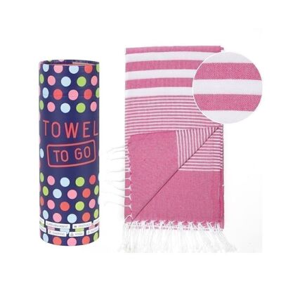 MALIBU Beach & Pool Towel | Turkish Hammam Towel | Pink, with Recycled Gift Box