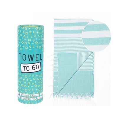 Christmas Gift - MALIBU Beach & Pool Towel | Turkish Hammam Towel | Turquoise, with Recycled Gift Box