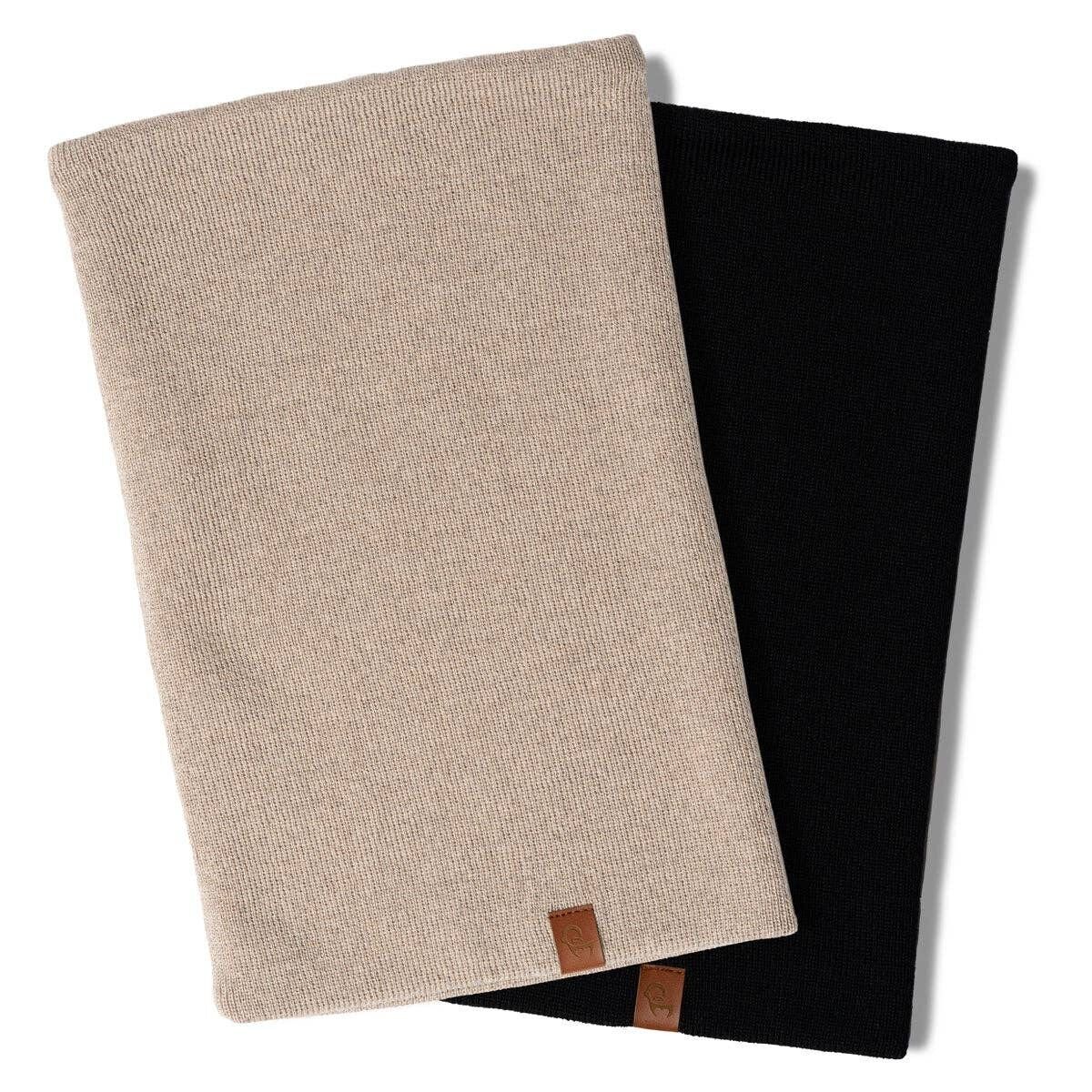 Ghette da uomo, confezione da 2 nere/beige crema