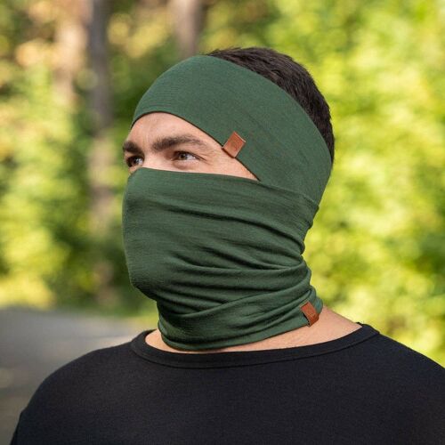 Men's Headband and Gaiter Set Dark Green