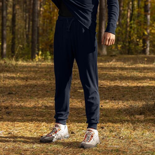 Men's Merino Wool 250gsm Jogger sweatpants Dark blue