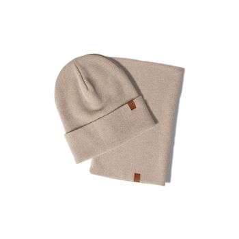 Ensemble 2 pièces bonnet et guêtre en tricot pour hommes 2