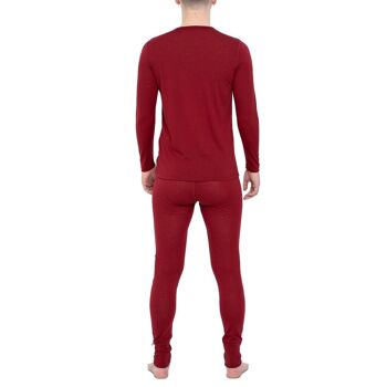 Ensemble manches longues et bas en laine mérinos 160 g/m² pour homme Royal Cherry 4