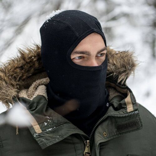 Men's Merino Wool 250gsm Balaclava Face Cover Black