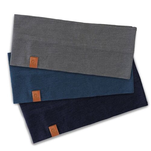 Men's Merino Wool Headbands 3-Pack Perfect grey/Denim/Dark blue