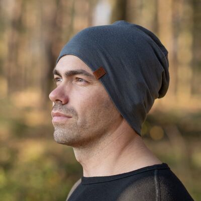 Men's Merino Wool Beanie Hat Perfect Grey