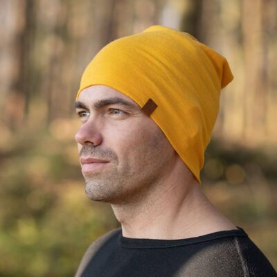 Men's Merino Wool Beanie Hat Power Mango