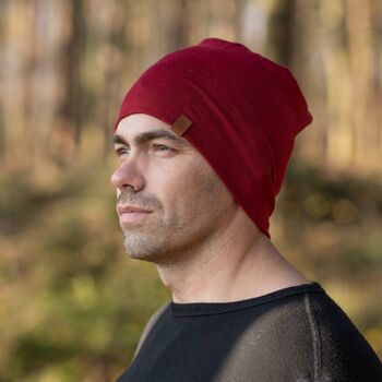 Bonnet en laine mérinos pour homme Royal Cherry 1