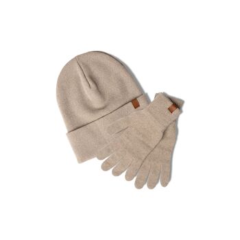 Ensemble 2 pièces bonnet et gants en tricot pour hommes 3