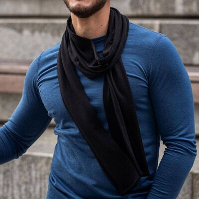 Men's Scarf Merino Black