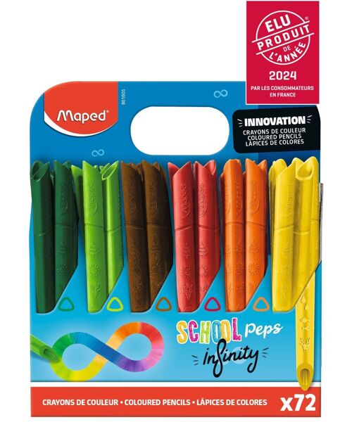 Crayons de Couleur Infinity School Pack x72