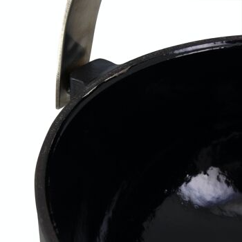 Cocotte olaf 24cm en fonte noire avec anse en acier inoxydable 6