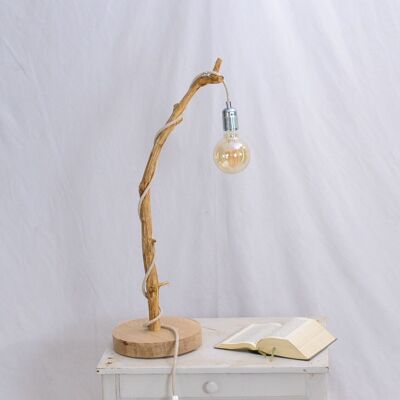 Lamp with a patinated oak branch