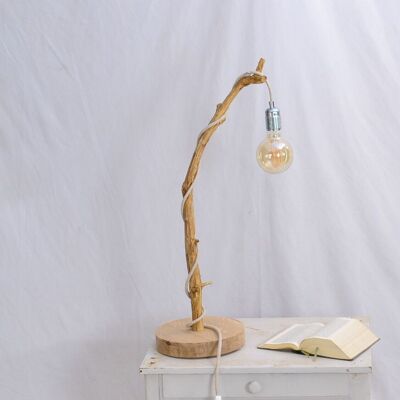 Lamp with a patinated oak branch