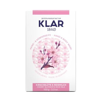 Savon Fleur de Cerisier & Lait de Riz 100g, certifié Cosmos (sans huile de palme), unité de vente 9 pièces 1