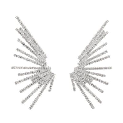 Engel-Ohrringe aus Weißsilber