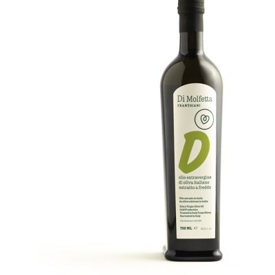 Extra natives Olivenöl 750 ML Flasche „D“, zartes 100 % italienisches Produkt