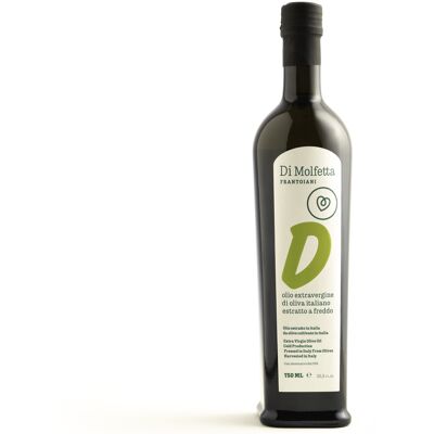 Extra natives Olivenöl 750 ML Flasche „D“, zartes 100 % italienisches Produkt