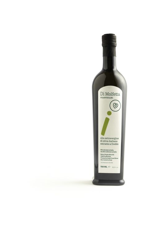 Olio extravergine di oliva in bottiglia "i" Intenso 100 % prodotto italiano