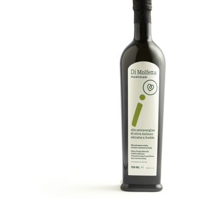 Aceite de oliva virgen extra en botella "i" Intenso producto 100% italiano