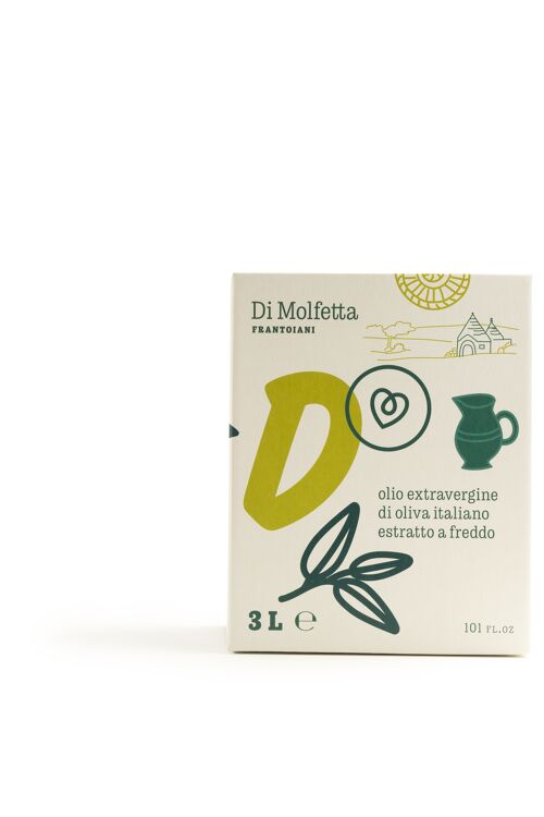 Olio extravergine di oliva in BAG IN BOX 3 LT "D" Delicato- 100% prodotto italiano