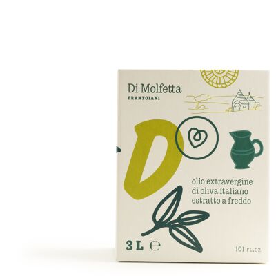 Huile d'olive extra vierge en BAG IN BOX 3 LT "D" Délicate - Produit 100% italien