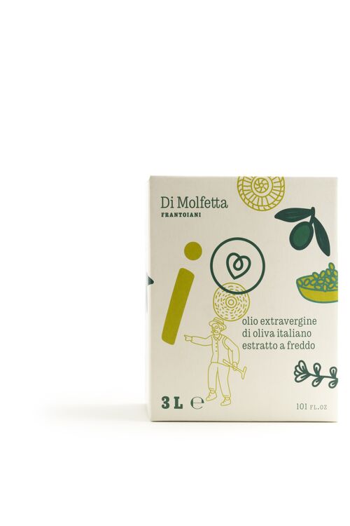 Olio extravergine di oliva in BAG IN BOX 3 LT "I" - Intenso -100% prodotto italiano