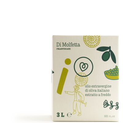 Huile d'olive extra vierge en BAG IN BOX 3 LT "I" - Intense - Produit 100% italien