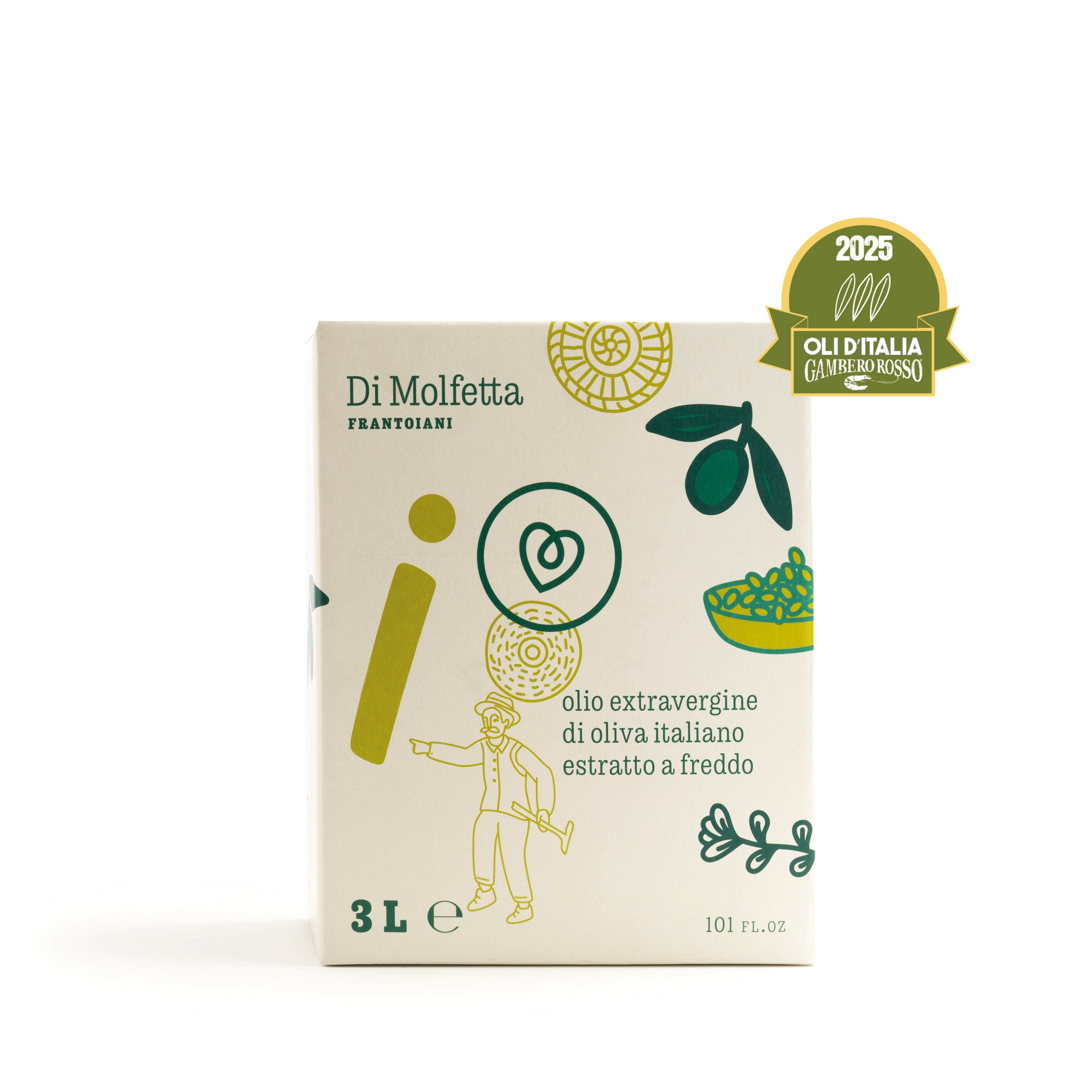 Huile d'olive extra vierge en BAG IN BOX 3 LT "I" - Intense - Produit 100% italien