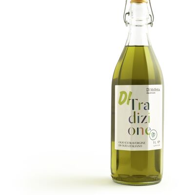 Olio extravergine di oliva in bottiglia da 1 LT TRADIZIONALE- Novello- 100% prodotto italiano
