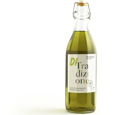 Olio extravergine di oliva in bottiglia da 1 LT TRADIZIONALE- Novello- 100% prodotto italiano