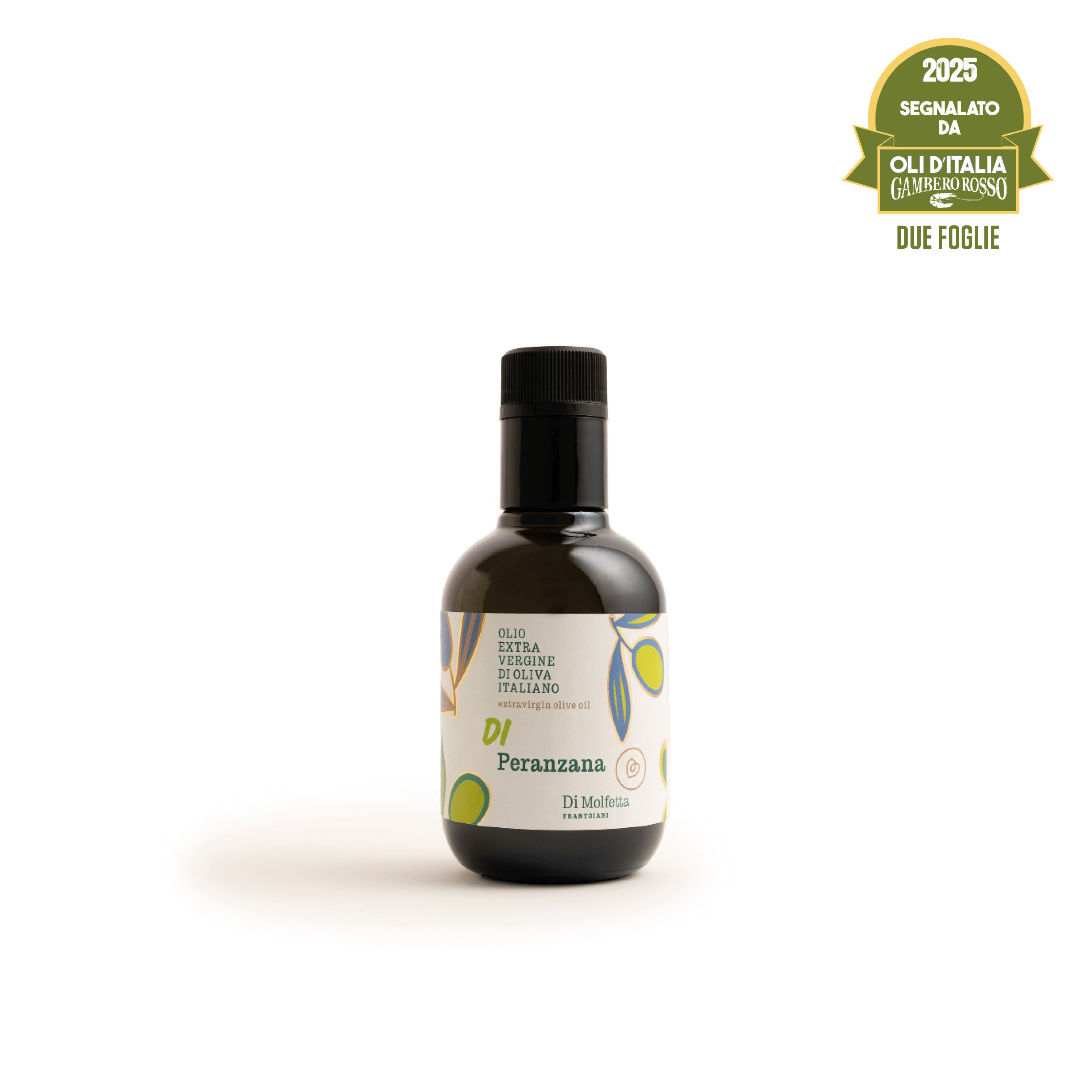 Extra virgin olive oil in a 250 ml bottle - MONOVARIETALE PERANZANA - 100% Italian product