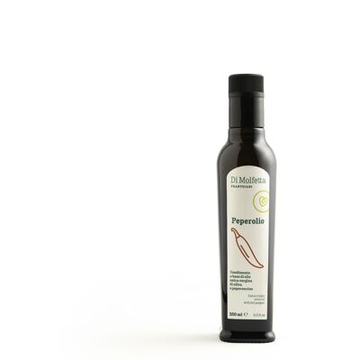 Extra virgin olive oil flavored with CHILI PEPPER, 250 ml bottle, 100% Italian product