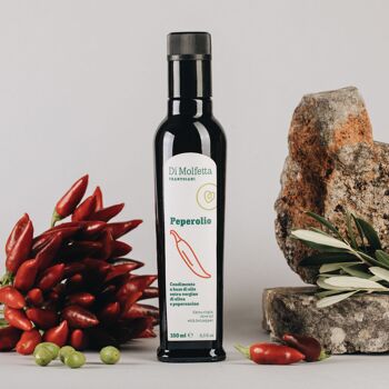 Huile d'olive extra vierge aromatisée au PIMENT PIMENT, bouteille de 250 ml, produit 100% italien 2