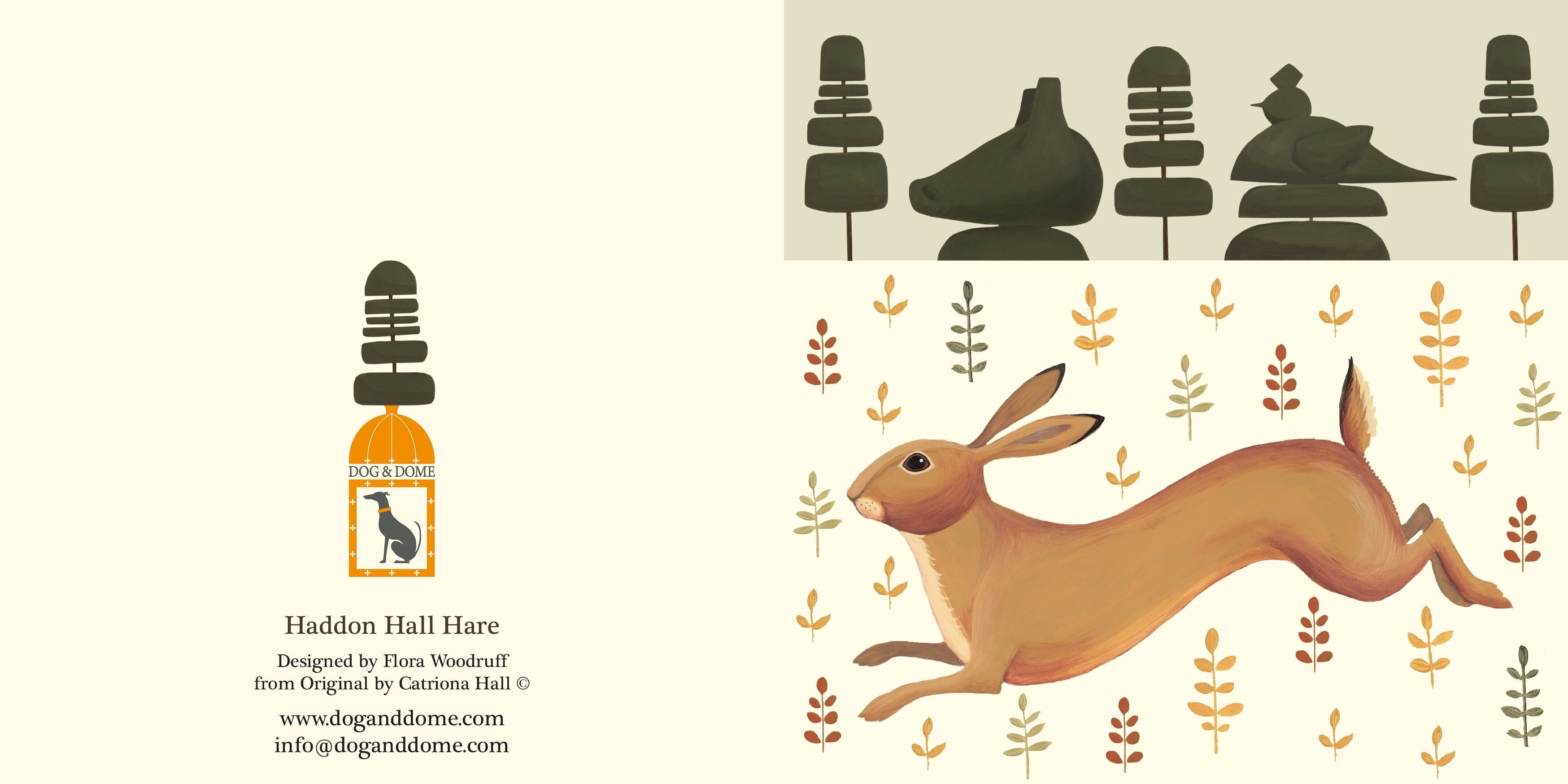 Biglietto Haddon Hall Hare e busta riciclata