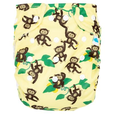 Little Clouds - Cloth Diaper Cover (Prefold) - Monkey (Monkey)