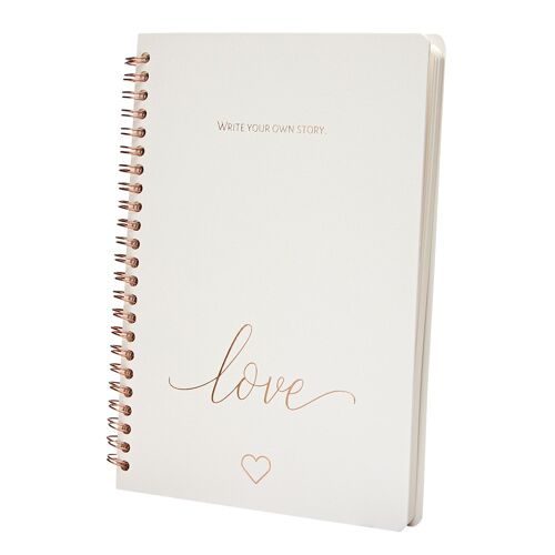 Notebook DIN A5 "Love" - rose gold coloured 606622