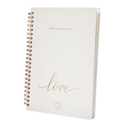 Notebook DIN A5 "Love" - rose gold coloured 606622