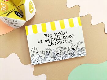 Coffret Tables de multiplications illustrées, cartes mentales et jeu multiplications 4