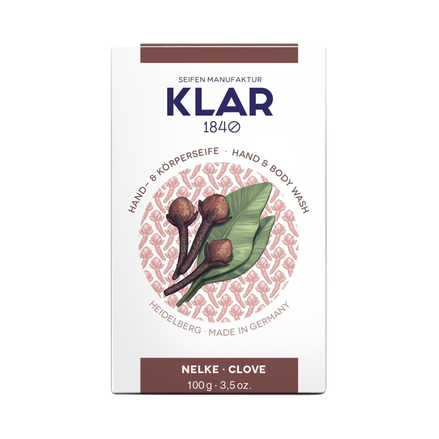 Klar’s Nelkenseife 100g, Cosmos zertifiziert (palmölfrei)