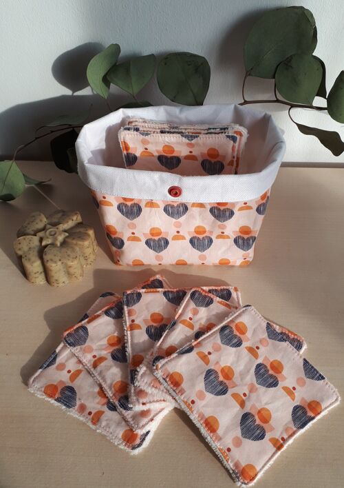 lot de 10 lingettes lavables avec panière de rangement