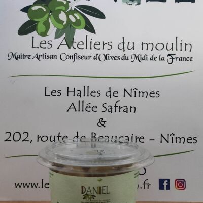 Grüne Picholine-Oliven aus Frankreich nach provenzalischer Art pasteurisiert 250gr