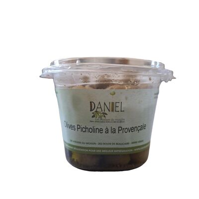 Olives vertes Picholine de France à la provençale pasteurisées 250gr