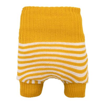 Little Clouds - Cloth diaper pants (100% double-knitted organic virgin wool) - turmeric & nature