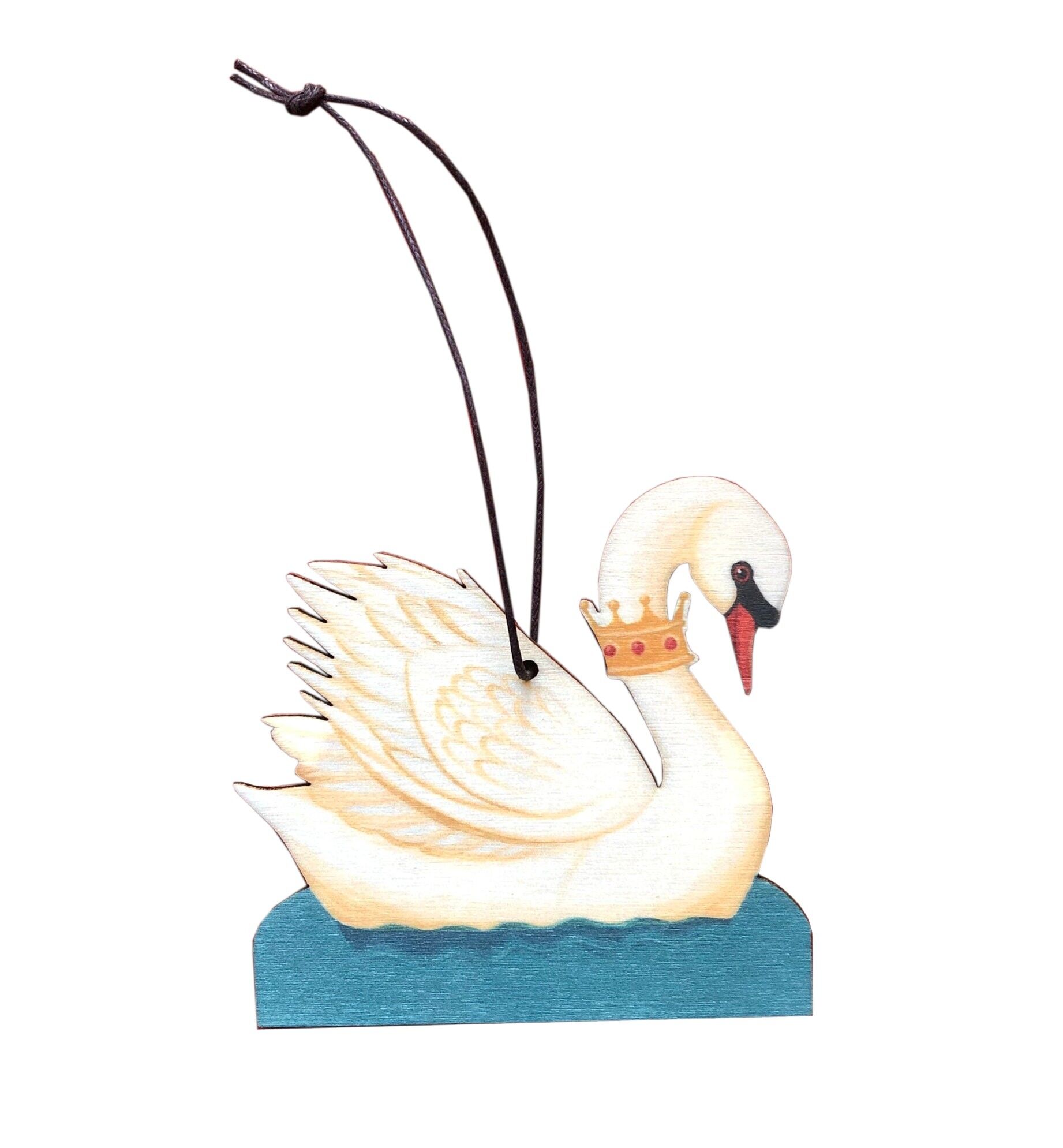 Decoración de madera de dos caras del Cisne del Rey