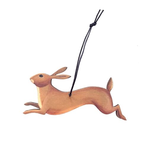Hurrying Hare two-sided wooden decoration