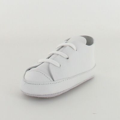 White leather sports baby shoes