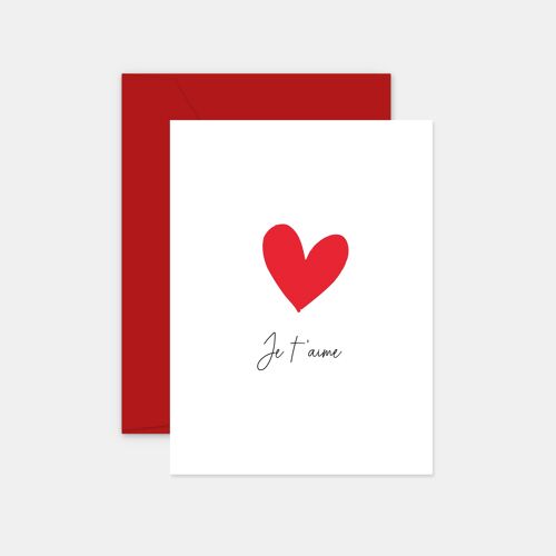 Carte Je t'aime coeur