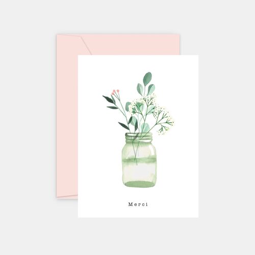 Carte de Remerciements - Vase aquarelle